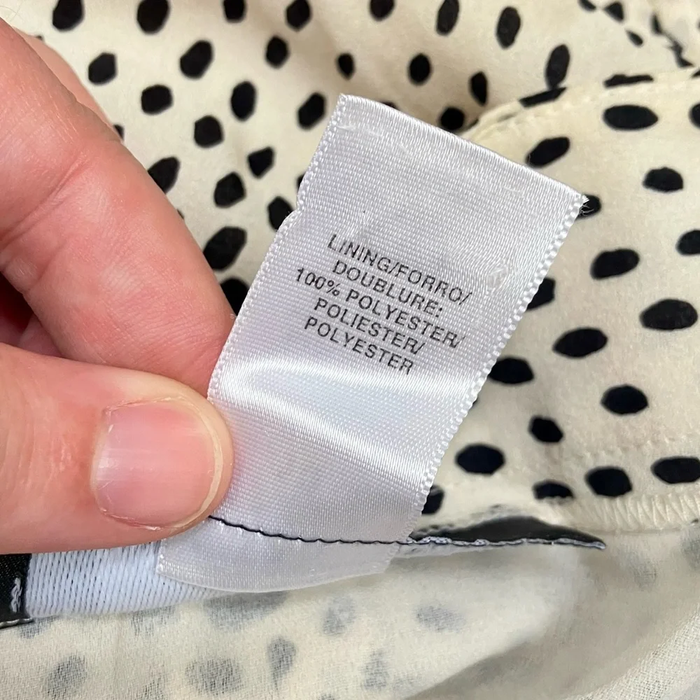 VINTAGE Y2K Jones New York 100% Silk Black and White Patterned Skirt Women's 10 - Picture 5 of 6